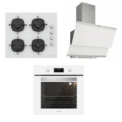 Silverline Beyaz Ankastre Set (BO6502W01 Fırın + CS5335W01 Ocak + Classy 3420 Beyaz Davlumbaz) - Silverline