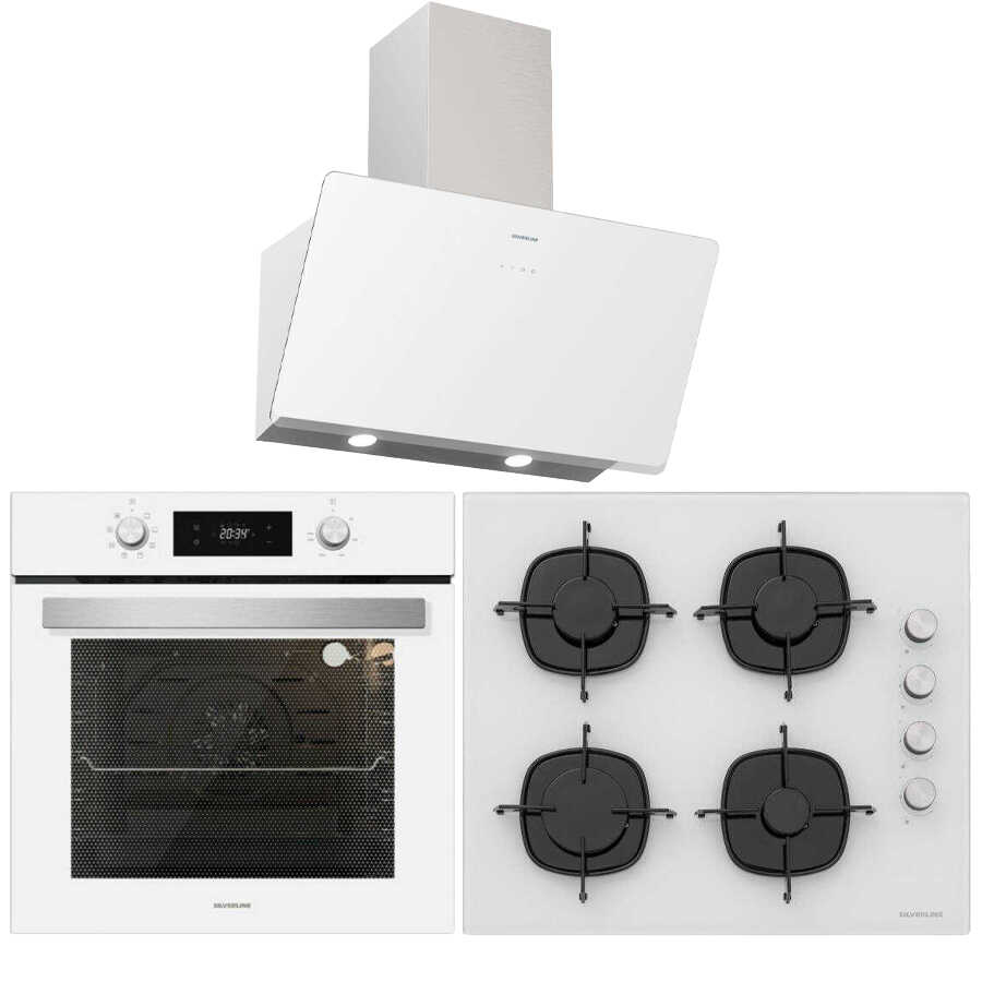 Silverline Beyaz Üçlü Ankastre Set ( BO6504W01 Fırın - CS5335W01 Ocak - 3457 Soho Davlumbaz )