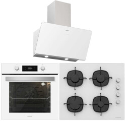 Silverline Beyaz Üçlü Ankastre Set ( BO6504W01 Fırın - CS5335W01 Ocak - 3457 Soho Davlumbaz ) - Silverline