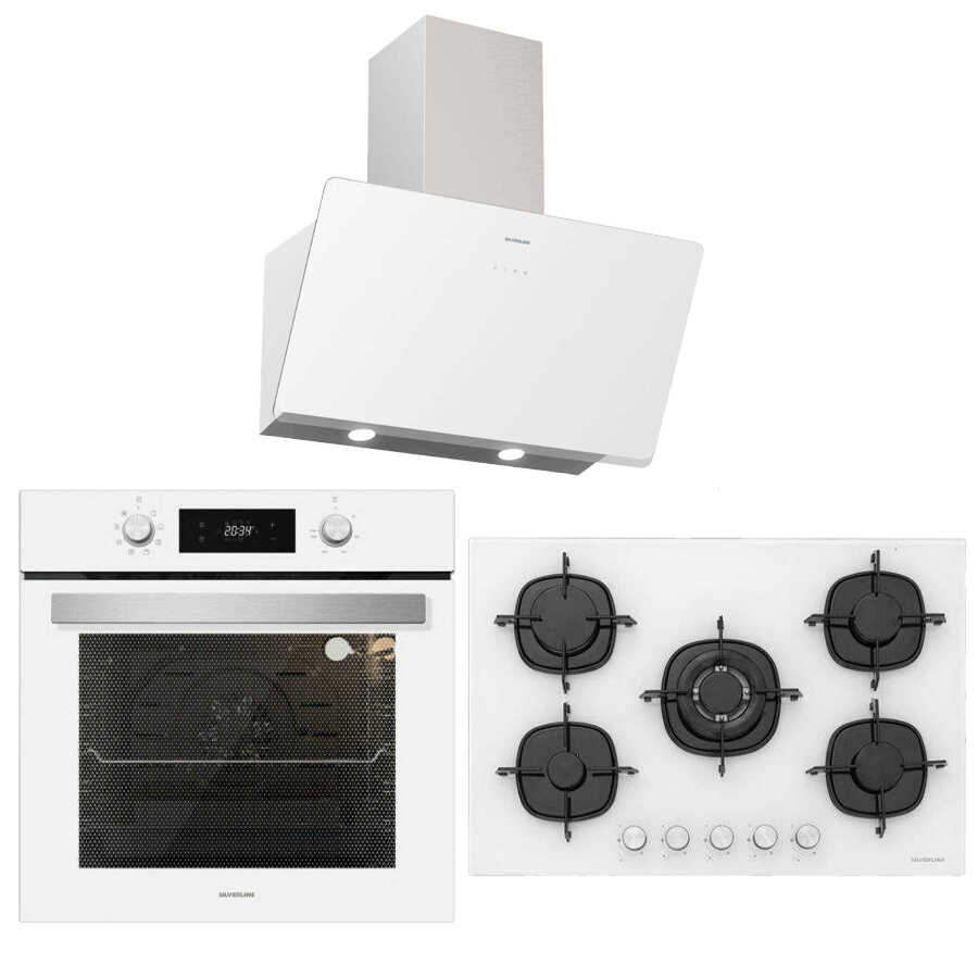 Silverline Beyaz Üçlü Ankastre Set ( BO6504W01 Fırın - CS5365W01 Ocak - 3457 Soho Davlumbaz )