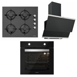Silverline Siyah Ankastre Set (BO6501B01 Fırın + CS5335B01 Ocak + Classy 3420 Siyah 60cm Davlumbaz) - Silverline