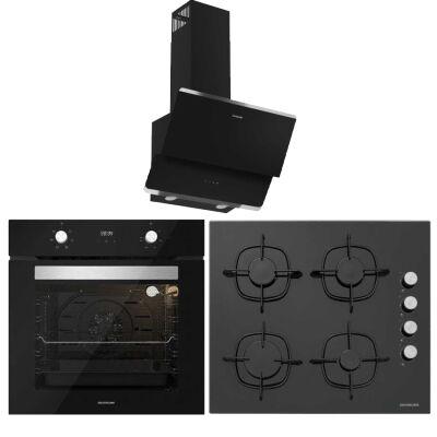 Silverline Siyah Üçlü Ankastre Set ( BO6502B01 Fırın - CS5335B01 Ocak - 3490 Oslo Davlumbaz ) - 1
