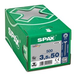Spax Chipboard Screw 3.5X50 Galv Coating (1Pack: 500 Pieces) - Spax