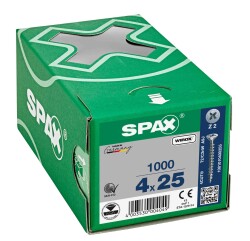 Spax Chipboard Screw 4.0X25 Galv Coating (1Pack:1000 Pieces) - Spax
