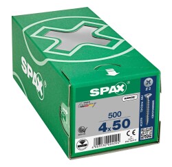 Spax Chipboard Screw 4.0X50 Galv Coating (1Pack:500 Pieces) - Spax