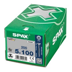 Spax Chipboard Screw 5.0X100 Galv Coating (1Pk:200 pcs) - Spax