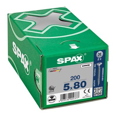 Spax Chipboard Screw 5.0X80 Galv Coating (1Pack:200 pcs) - 1