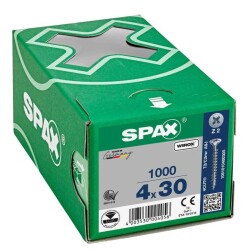 Spax Particleboard Screw 4.0x17 mm Galvanized Coating 1000 Pieces - Spax