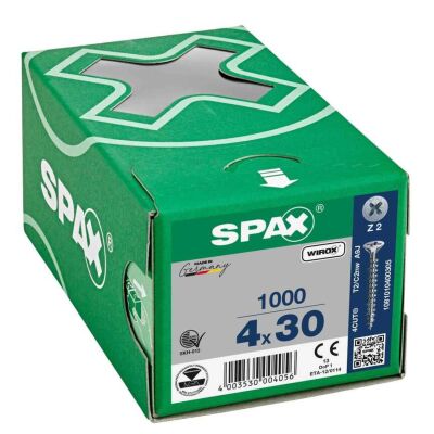Spax Particleboard Screw 4.0x17 mm Galvanized Coating 1000 Pieces - 1