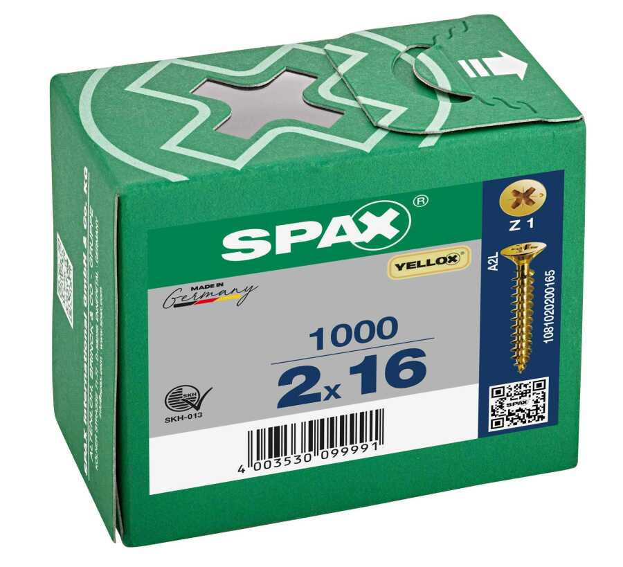Spax Sunta Vidası 2.0x16 Sarı Kaplama 1Pk:1000 Adet