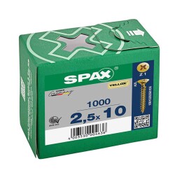 Spax Sunta Vidası 2.5x10 Sarı Kaplama 1Pk:1000 Adet - Spax
