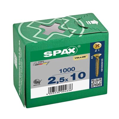 Spax Sunta Vidası 2.5x10 Sarı Kaplama 1Pk:1000 Adet - 1