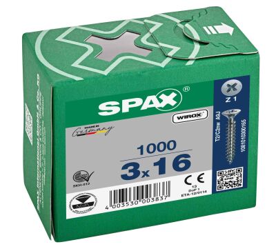 Spax Sunta Vidası 3.0x16 Galv Kaplama 1Pk:1000 Adet - 1