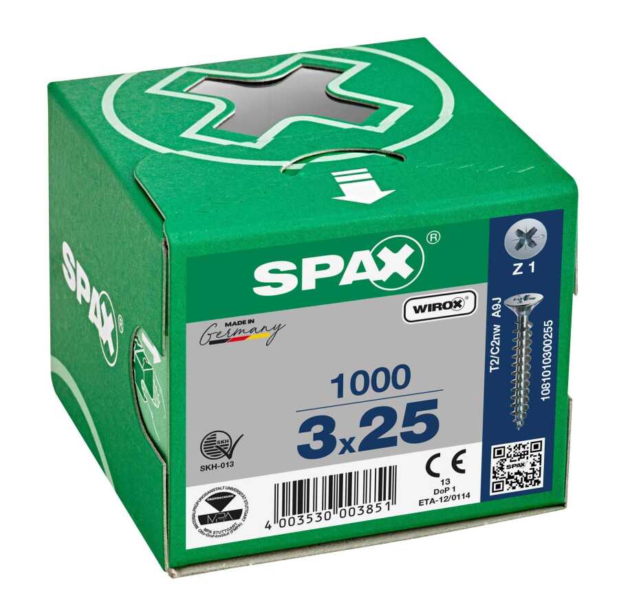 Spax Sunta Vidası 3.0x25 Galv Kaplama 1Pk:1000 Adet