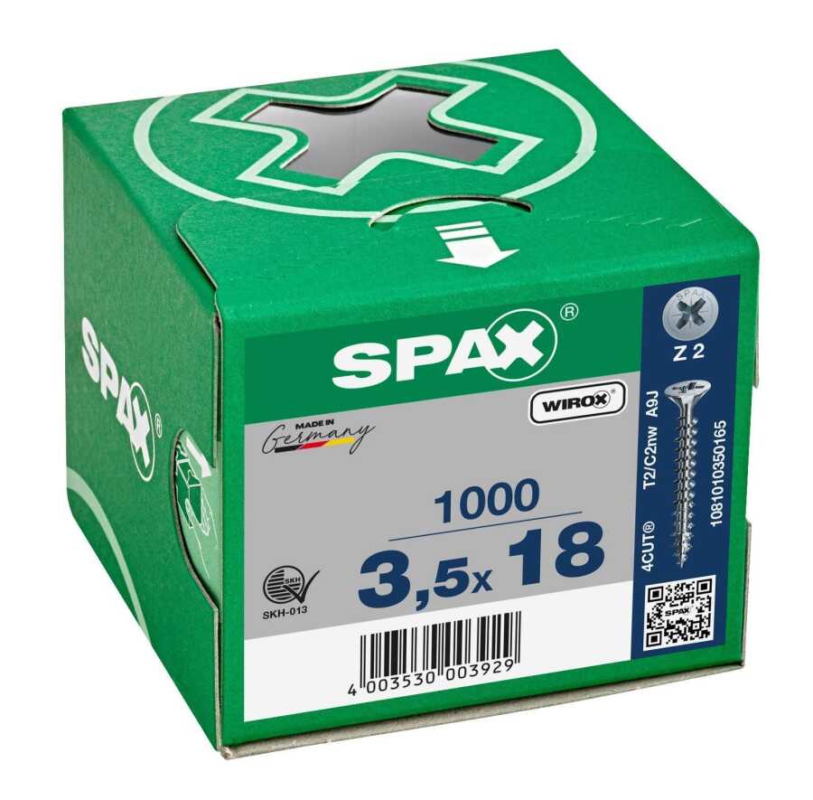Spax Sunta Vidası 3.5x18 Galv Kaplama 1Pk:1000 Adet