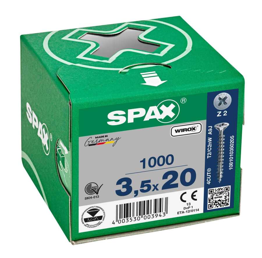 Spax Sunta Vidası 3.5x20 Galv Kaplama 1Pk:1000 Adet