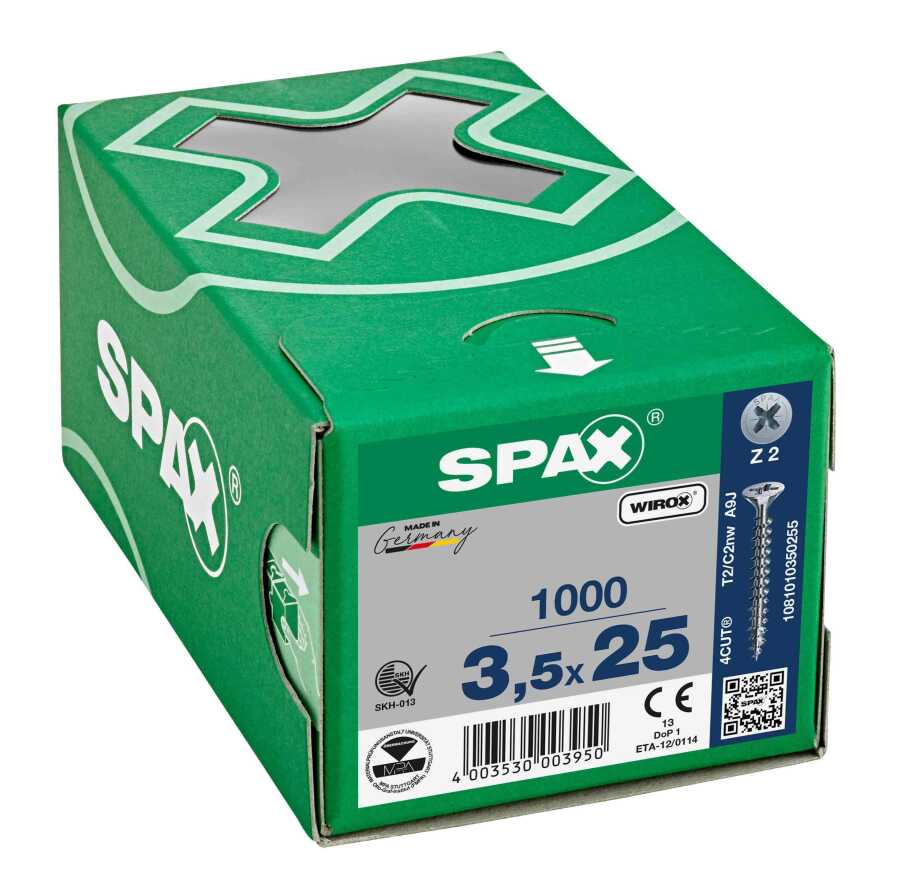 Spax Sunta Vidası 3.5x25 Galv Kaplama 1Pk:1000 Adet