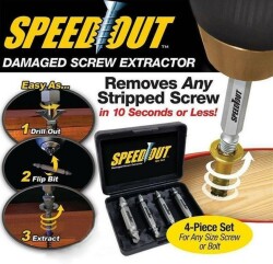 Speed Out Damaged Screw Remover Stripped Screw Extractor Bit - 3