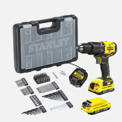 Stanley SBD715D2A.TR 18V Kömürsüz Akülü Darbeli Matkap Seti - Stanley