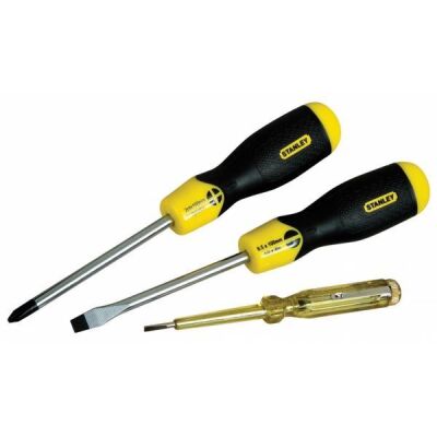 Stanley Screwdriver Set 3 Piece Cushion Grip - 1