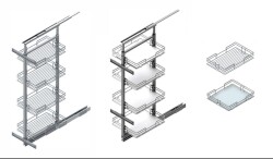 Starax 1121 Teleskoik Kiler Yükseklik 1250 x 1400mm Krom - 4