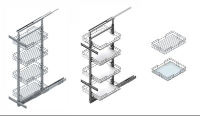 Starax 1121 Teleskoik Kiler Yükseklik 1250 x 1400mm Krom - 4