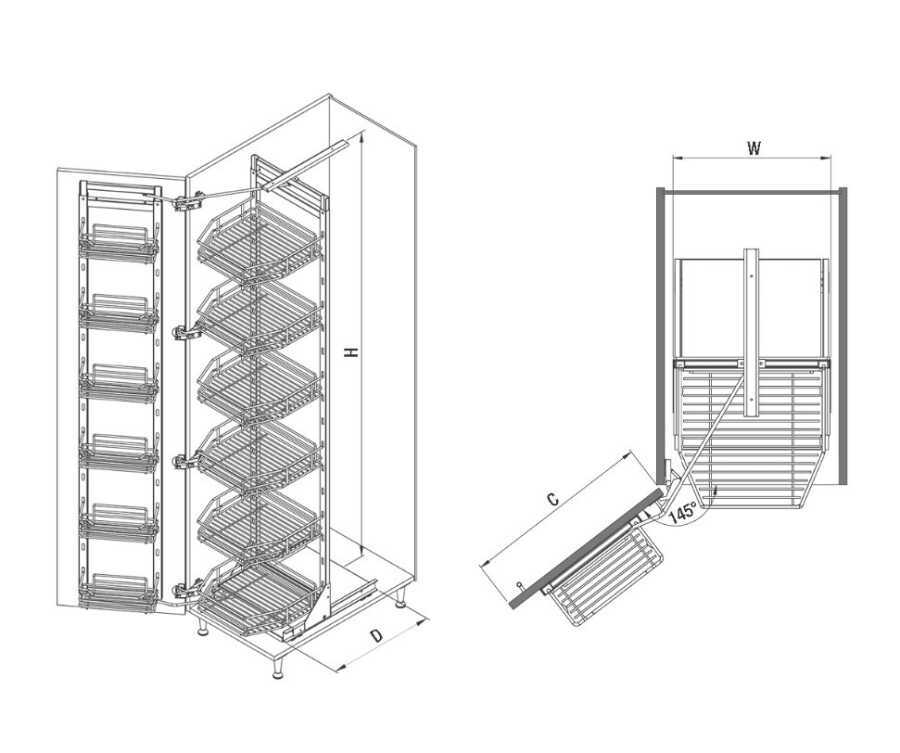 Starax 1221 Premium İkiz Kiler Krom 1250 x 1400mm - Starwood Yapı