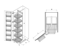 Starax 1223 Chrome Pantry Twin - 3