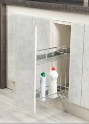 Starax 2213 Chrome Under Counter Detergent Dispenser with Side Rails - Starax