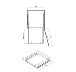 Starax 2308 Teleskopik Raylı Çekmece Ahşap T. Krom 40cm - 2