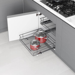 Starax 2333 Çift Açılım Gizli Tandem Çekmece Antrasit 45cm - Starax