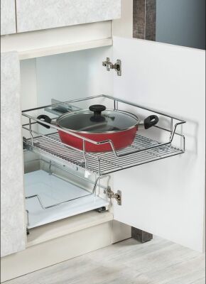 Starax 2335 Chrome Drawer Basket Tendem Rail - 1