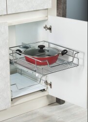 Starax 2336 Krom Çift Açılım Gizli Tandem Çekmece 60cm - Starax