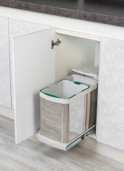 Starax 2395 Paslanmaz Çöp Kova Teleskopik Gri 16+1Lt - Starax