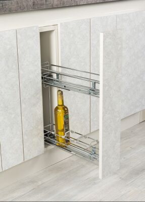 Starax 2413 Chrome Under Counter Bottle Holder Double Opening - 1