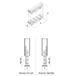 Starax 2413 Gizli Tandem Raylı Şişelik Çift Açılım Sağ 15 cm - 2
