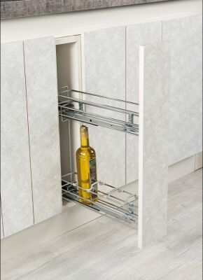 Starax 2414 Chrome Chrome Under Counter Bottle Holder Double Opening Left - 1