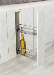 Starax 2414 Chrome Chrome Under Counter Bottle Holder Double Opening Left - 1