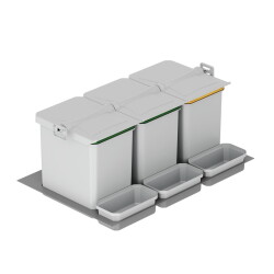 Starax 2556 Gray Drawer Dustbin 800Mm 48+3Lt Automatic - 2