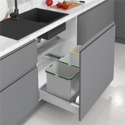 Starax 2556 Çekmece İçi Çöp Kovası 80 cm 48+3 Lt Otomatik - 1