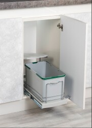 Starax 2573 Gray Telescopic Rail Trash Can Plastic Body - Starax