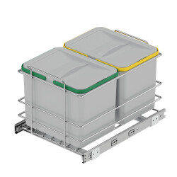 Starax 2578 Gray Telescopic Rail Trash Can 12+12Lt - Starax