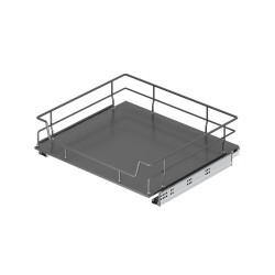 Starax 2616 Anthracite Drawer Basket Freestanding with Wooden Top - 2