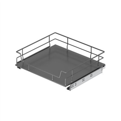 Starax 2616 Anthracite Drawer Basket Freestanding with Wooden Top - 2