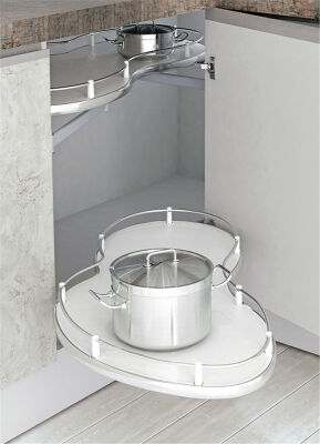 Starax 3105 Chromed Blind Corner Swivel Table Non-Slip Base - 1