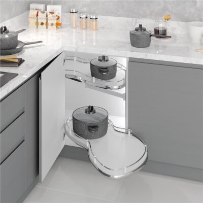 Starax 3113 Köşe Döner Tabla Mekanizma Sol 50cm Krom - 1