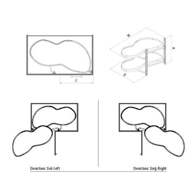 Starax 3124 Turntable Blind Corner Mechanism - 2