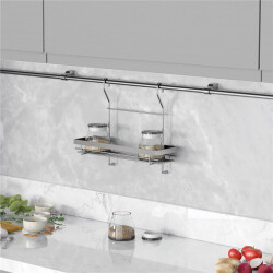 Starax 4003 Chrome Classic Spice Rack Single Small Shelf - 2