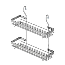 Starax 4005 Chrome Classic Spice Rack with Two Small Shelves - Starax