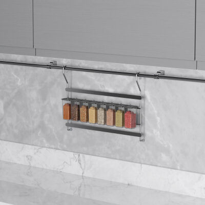 Starax 4011 Hanging Spice Rack 8-Piece Set Chrome - 2
